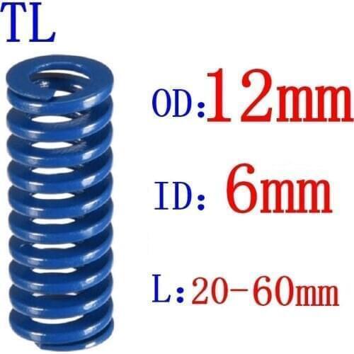 1Pcs Blue Light Load Spiral Stamping Compression Mould Die Spring Outer Diameter 12mm Inner Diameter 6mm Length 20-60mm