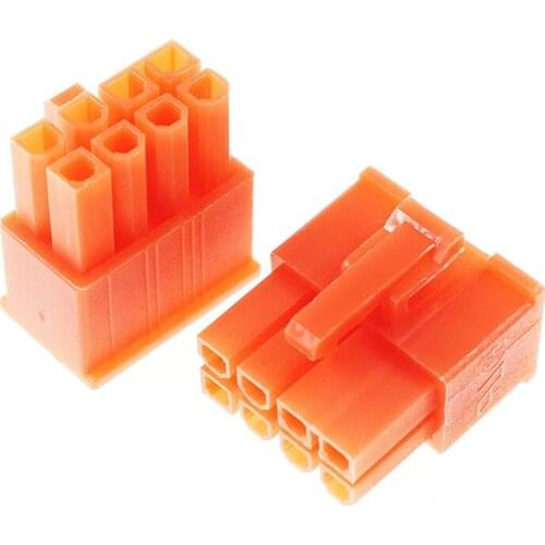 100 pcs GPU Mini-Fit 5557 8 Position 2x4P receptacle Housing 8 Pin 4.20 mm PCI-E PCIe Graphics Card Power Connector Shell Red