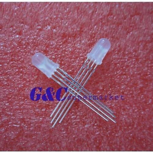 20Pcs LED DIFFUSED RGB common anode 4-PINS F5 5MM Super Bright Bulb Lamp