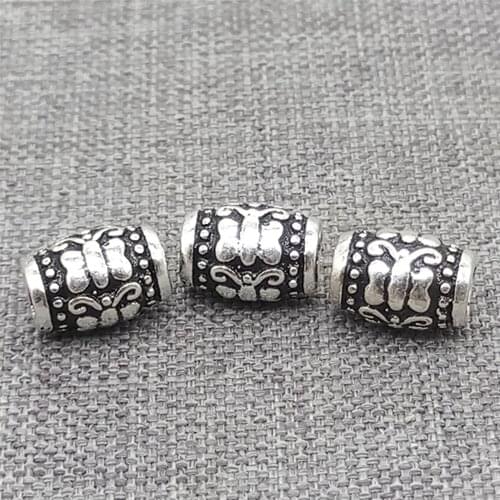 5pcs of 925 Sterling Silver Butterfly Barrel Beads for Bracelet Necklace