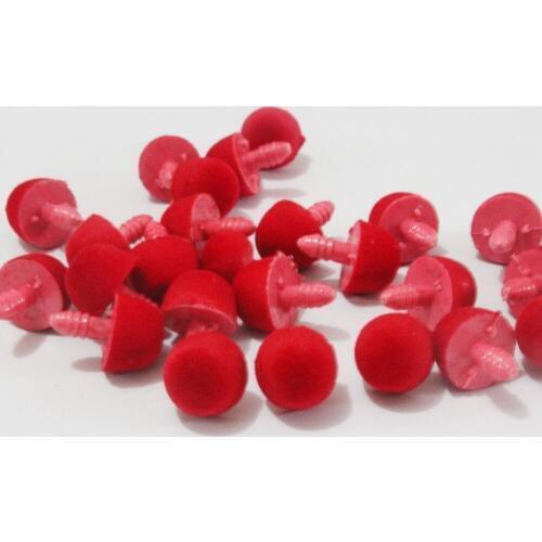 50pcs/lot 14/16/20/25/30/35/40/45mm red color flocking mushroom shape toy nose + soft washer for diy doll findings--size option
