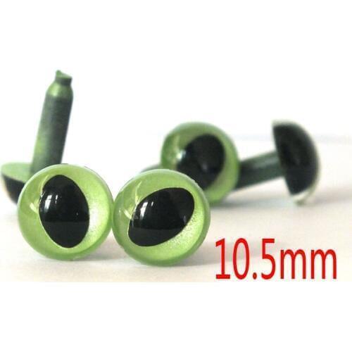 Free shipping!!!grenn/pearl color Safety cats eyes with locking metal washers--60pcs