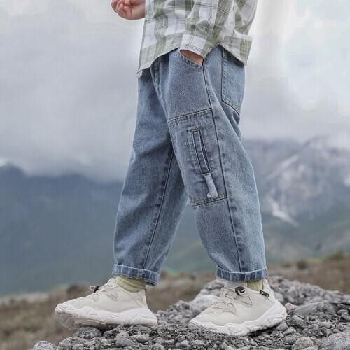 Boys Denim Trousers Autumn New Childrens Korean-Style Casual Pants Boy Winter Pants Toddler Girl Fall Clothes 2020 Boys Jeans