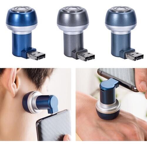 Portable Mini Mens Electric Shaver, Micro+USB 2 in 1 Men Beard Razor Trimmer Women Body Leg Hair Removal Shaver for Travel