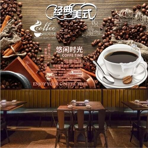European and American Retro Classic Coffee Shop Industrial Decor Background Wallpaper Custom Text Size Mural Cafe Wall Paper 3D