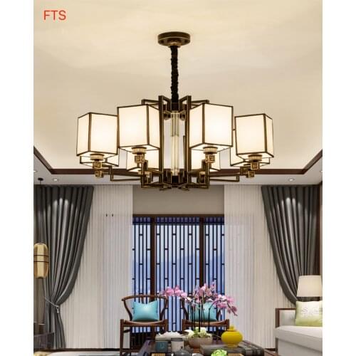 Chinese style chandelier living room lamp dining room bedroom simple lamp modern hall lamp package combination