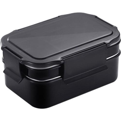 Stainless Steel Lunch Box for Kid New Two-Layers Bento Box for Student Food Container with Tableware Lunch Bag Kitchen
