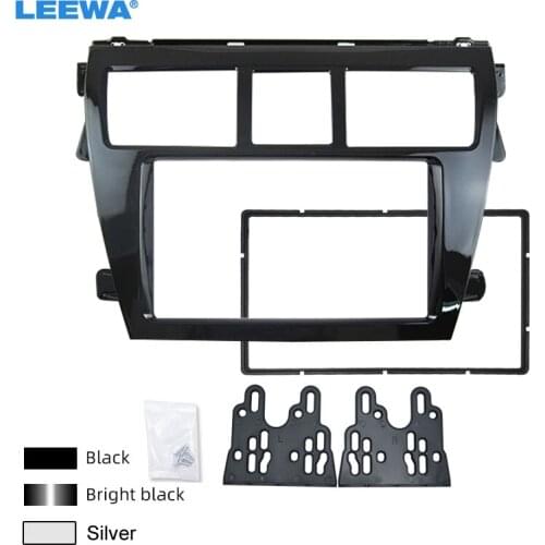 LEEWA Car Audio Stereo 2Din Fascia Frame Plate Adapter For Toyota Vios 2008 CD/DVD Dash Panel Frame Trim Kit #CA4033