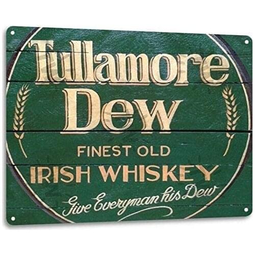 2020 Best Selling Tullamore Dew Irish Whiskey Logo Retro Wall Decor Bar Man Cave Metal Tin Sign 8x12in