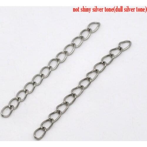 DoreenBeads 100 dull silver color Extension Chains/Tail Extender 50x3.5mm (B08237)