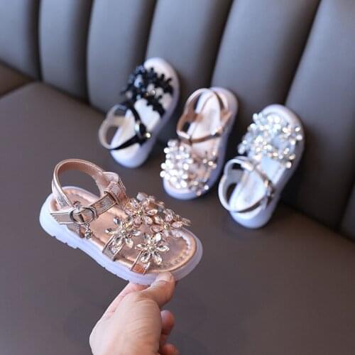 Fashion Flower Princess Shoes For Little Girls Summer Toddler Shoes For Kids Sandals Baby 2021 ChildrenS Beach Shoes 1-6 Years