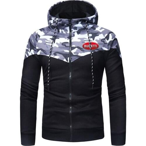 Bugatti Logo Men Brand Hoodie Sweatshirt High Quality Patchwork Print 2021 Fall Sweatshirt Men Hip Hop Hooded Streetwear Hoodie