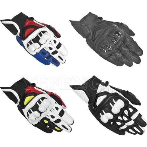 Men Leather Motorcycle Gloves Moto Road Racing Gp Glove Stars Full Finger Cycling Racing