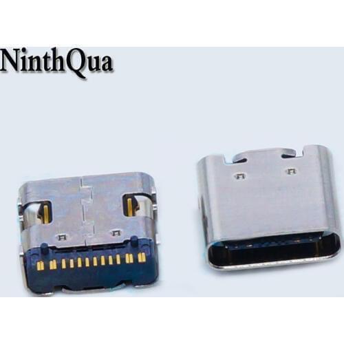 NinthQua 4pcs USB-3.1 DIP 16P Type C Female jack DIP4 HD Transmission Interface Connector for Smartphones Charging Plug