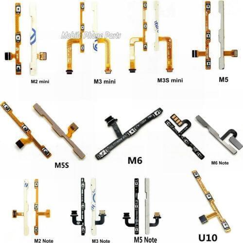 New Power On Off Volume Button Flex Cable For Meizu M2 M3 M3s mini M5 M5s M6 M8 Note U10 U20 Repair Parts