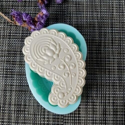 QT0140 PRZY Lotus Lotus Pattern Silicone Mold Fatima Soap Mould Handmade Soap Making Molds Candle Silicone Mold Resin Clay Mold
