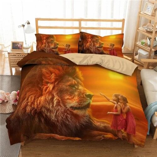 Lion Animal Bedding Set Luxury Quilt Cover Fashion Duvet Cover Set For Adults Kids Bedding Cartoon Bedclothes