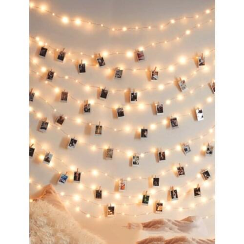 Detachable Creative Copper Clip Light String Starry Decoration String Lights LED String Light Party Wedding Photo Wall Decorate