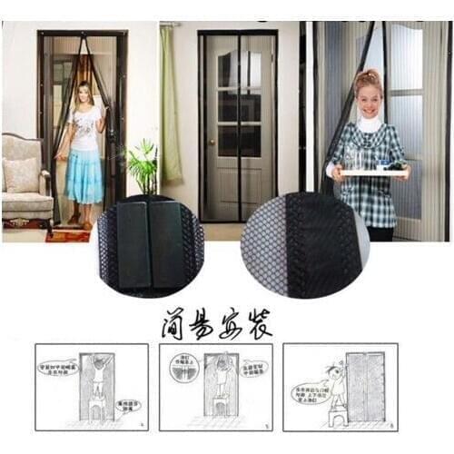 Anti-Insects Flies Zipper Mosquito Nets Black Curtain Mesh Screen Easy To Install And Remove To Isolate Insects