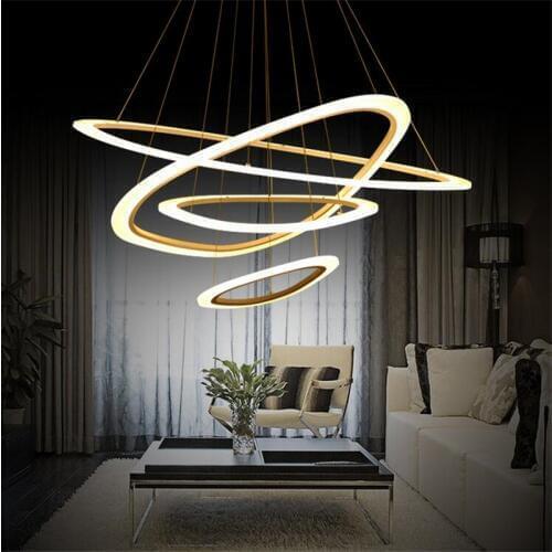 Modern pendant light 43-100CM 10-98W dimmable lustres acrylic ceiling Lamp for Living room bedroom Dining room