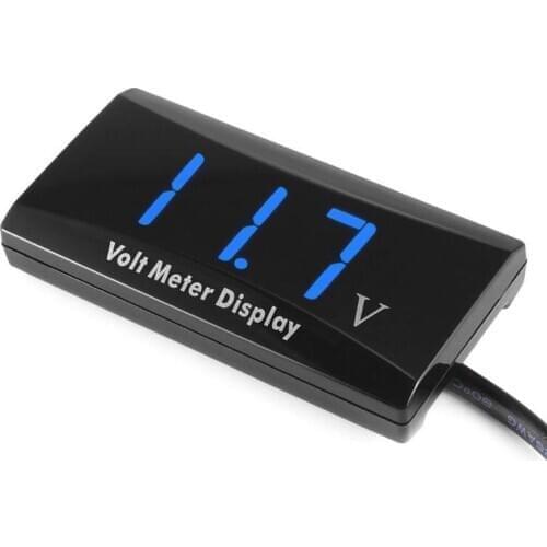 Dc 12v Car Motorcycle Voltmeter Digital blue Display Waterproof Voltage Monitor