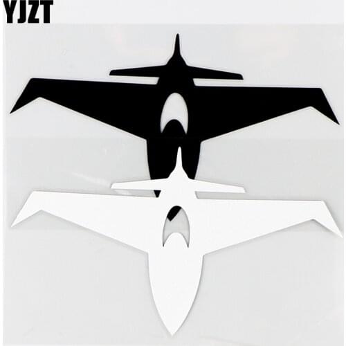 YJZT 14.9×8.3CM Simple Airplane Silhouette Vinyl Decals Exquisite Car Stickers Black / Silver 10A-0599
