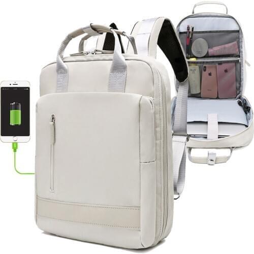 Ladies Casual Backpack Women USB Charging Travel Bag For School Teenagers Girls Pink Waterproof Laptop Sac New Men Back Pack