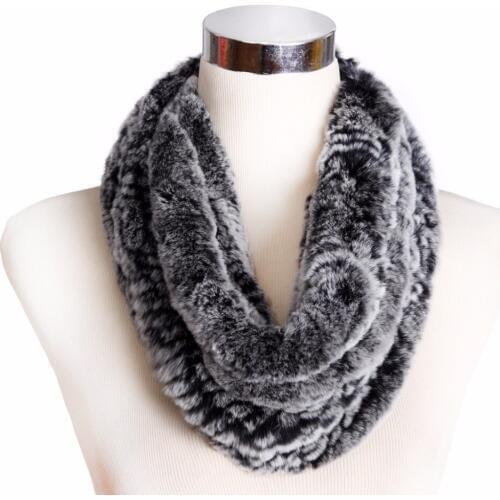 ZY86002 2016 Hot Sale Winter Fashion Multicolor Neckwarmers Genuine Knitted Rex Rabbit Fur Big Scarves Wraps Women Neck Scarf
