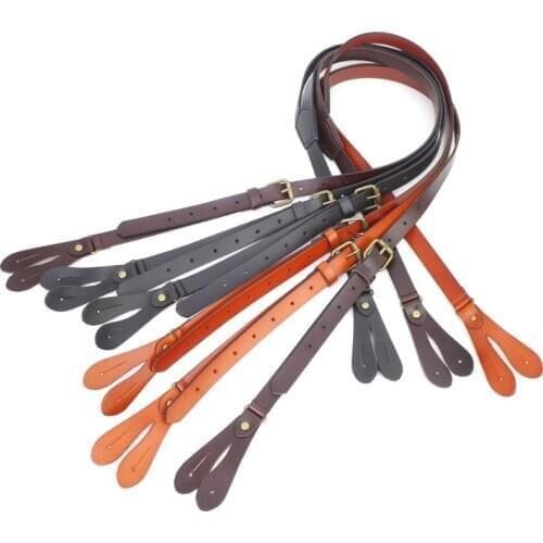 1.7cm Fashion high quality Genuine split leather button man suspender