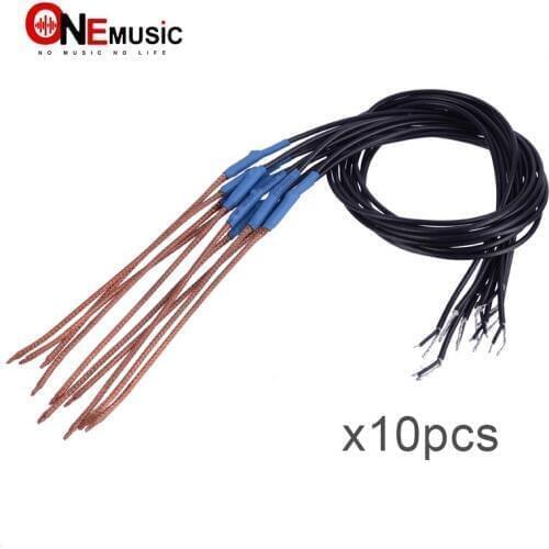 10pcs Acoustic Guitar Saddle Piezo Bridge Pickup Soft black leather