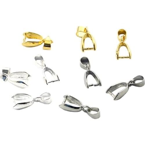 10 Pcs/Set Pendant Buckle Jewelry Making Necklace Charms Buckles DIY Stone Supplies Snap Joint Clasp Alloy Silver Gold Accessori