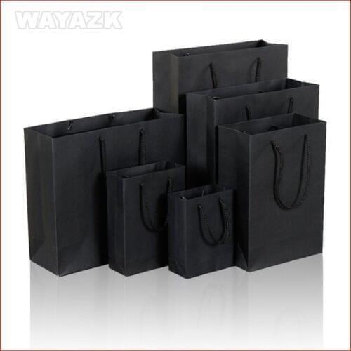 100PCS/lot) wholesale 250gsm black paper shopping bag
