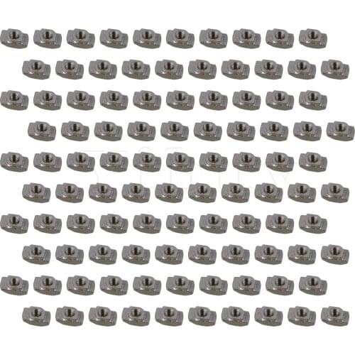 100 x Carbon Steel European Standard T Nut M4 Thread 10x6x4mm Silver