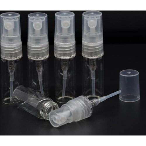 2000pcs/lot 2ml Transparent Mini Essential Oil Perfume Sample Bottle Empty Pump Spray Glass Bottle Free Shipping SN58