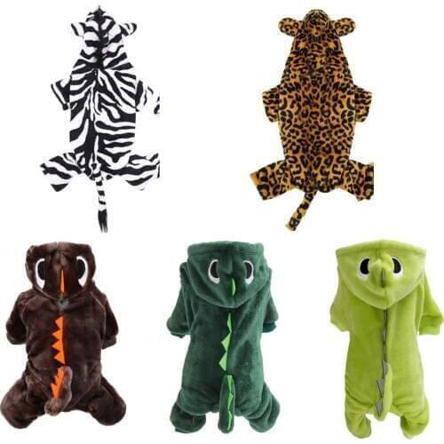 2020 Halloween Pet Dog Cat Funny Costumes Animal Image Design Cosplay Flannel Dog Coat Jacket Pet Pajamas Chihuahua Clothing