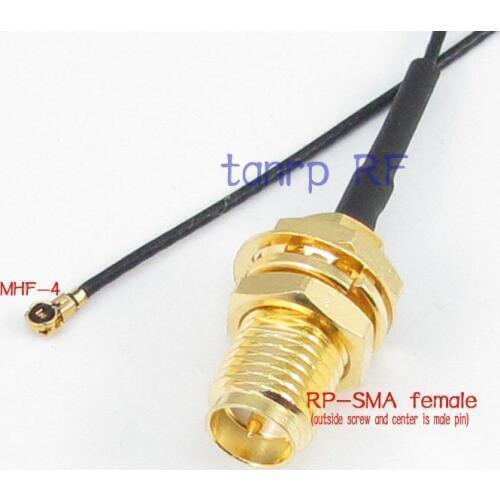 25CM 10in 10'' RP-SMA female jack to IPX IPEX I-PEX U.FL MHF4 for PCI WIFI Card wireless router 0.81mm RF pigtail jumper cable