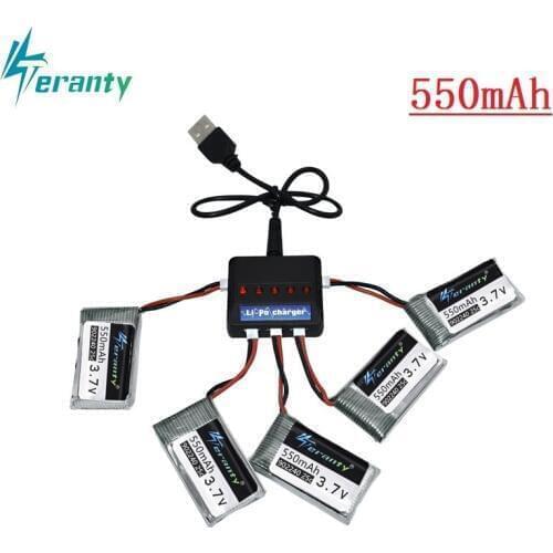 3.7V 550mAh Lipo Battery and Charger for JXD 523 523W H43WH UFO Helicopters RC Quadcopter Spare Parts 902240 3.7v Drone battery