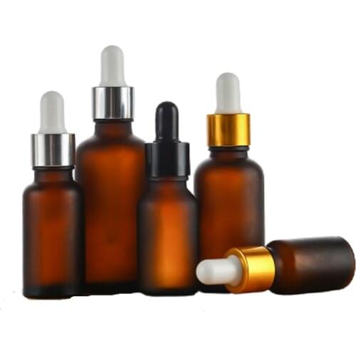 5ML 10ML 15ML 20ML 30ML 50ML 100ML Glass Dropper Bottle Matte Amber Cosmetic Refillable Essence Essential Oil Dropper Bottle