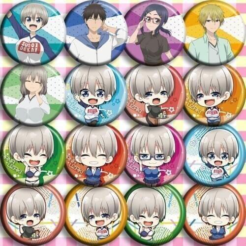 58mm Badges Anime Uzaki-chan Wants to Hang Out! Uzaki Hana Acrylic Icons Brooch