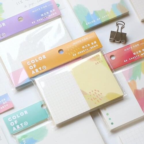 80 Sheets Color of Art Series Memo Pad N Times Sticky Notes INS Portable Notepad School Office Supply Papeleria