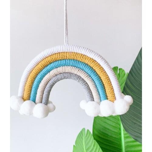 Home Decoration Accessories Rainbow Handmade Weaving Ornament Nordic Fresh Simple Kid Room Wall Decoration Hanging