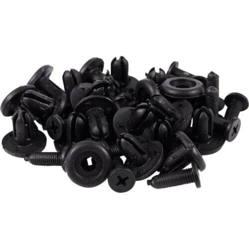 Car Bumper Fender 7mm Hole Black Plastic Rivets Fasteners 20 Pcs