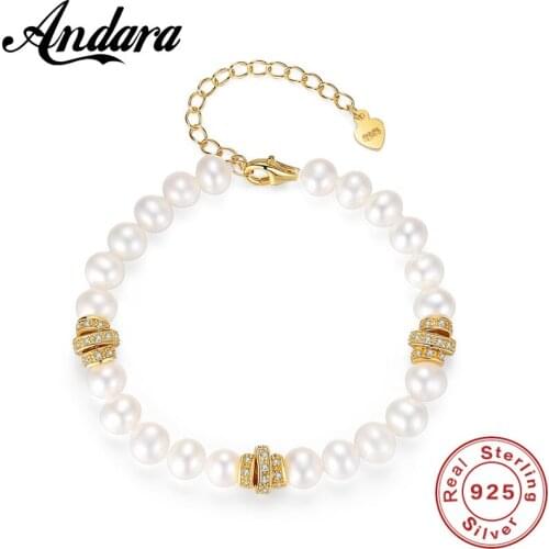 Classic New S925 Sterling Silver Beaded Bracelets for Women Fashion 100% Natural Pearl Bracelet Fine Jewelry