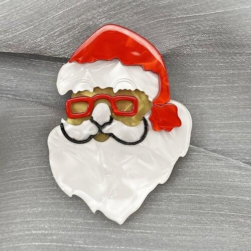 Custom Handmade Merry Christmas Brooches Enamel Badge Santa Clausl Brooch Safety Pins Women Fashion Jewelry Gifts Wholesale