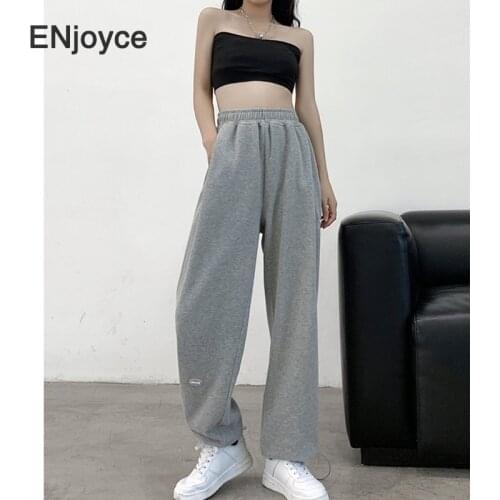 Spring Fall Sweatpants Women Baggy Pants Wide Leg Sport Harem Pants Oversized Streetwear High Waisted Loose Hip Hop Trousers
