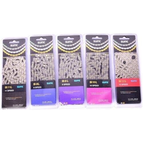 NEW SUMC mountain Bike Chain 9S 10S 11S 12speed Silver Two color for MTB/Road bicycle for Shimano/SRAM 24 27 30 speed 116L