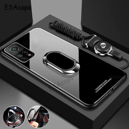 For Xiaomi Mi 10T Case Magnet Ring Stand Holder Tempered Glass Phone Cases For Xiaomi Mi 10T Pro MI10T Soft Frame Back Cover