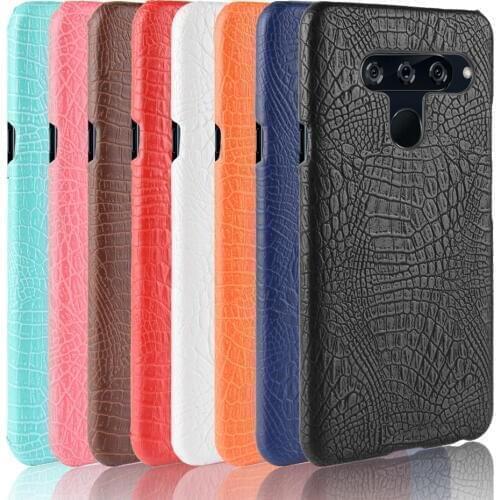 For LG V40 ThinQ Case For LG V40 Luxury PU Leather Hard Plastic Back Cover Phone Crocodile pattern Case For LG V40 ThinQ V 40