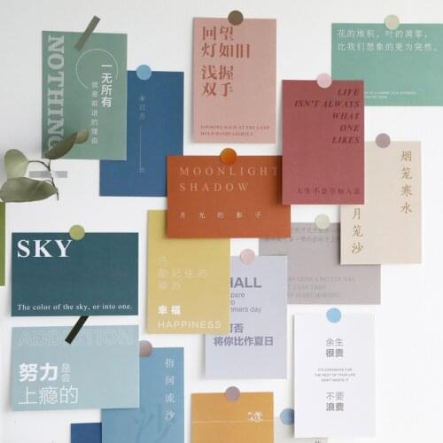 Ins Chinese Characters Blessing Color Decorative Card Art Postcards Home Decor Diy Wall Sticker Cardstock Photo Props 15 Sheets