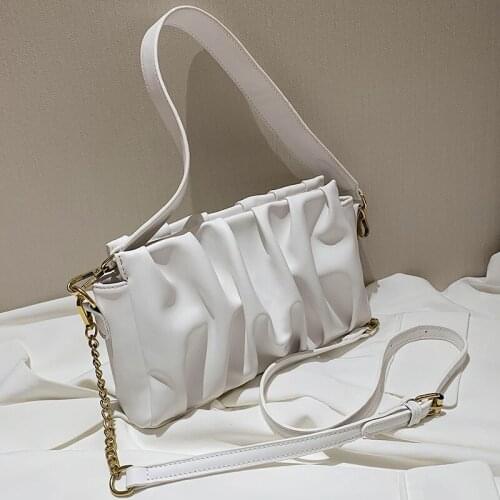 Folds Design PU Leather Crossbody Bags For Women 2020 Elegant Solid Color Shoulder Handbags Female Travel Cross Body Bag